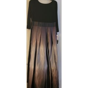 Elegant Black and Purple Ombre Gown